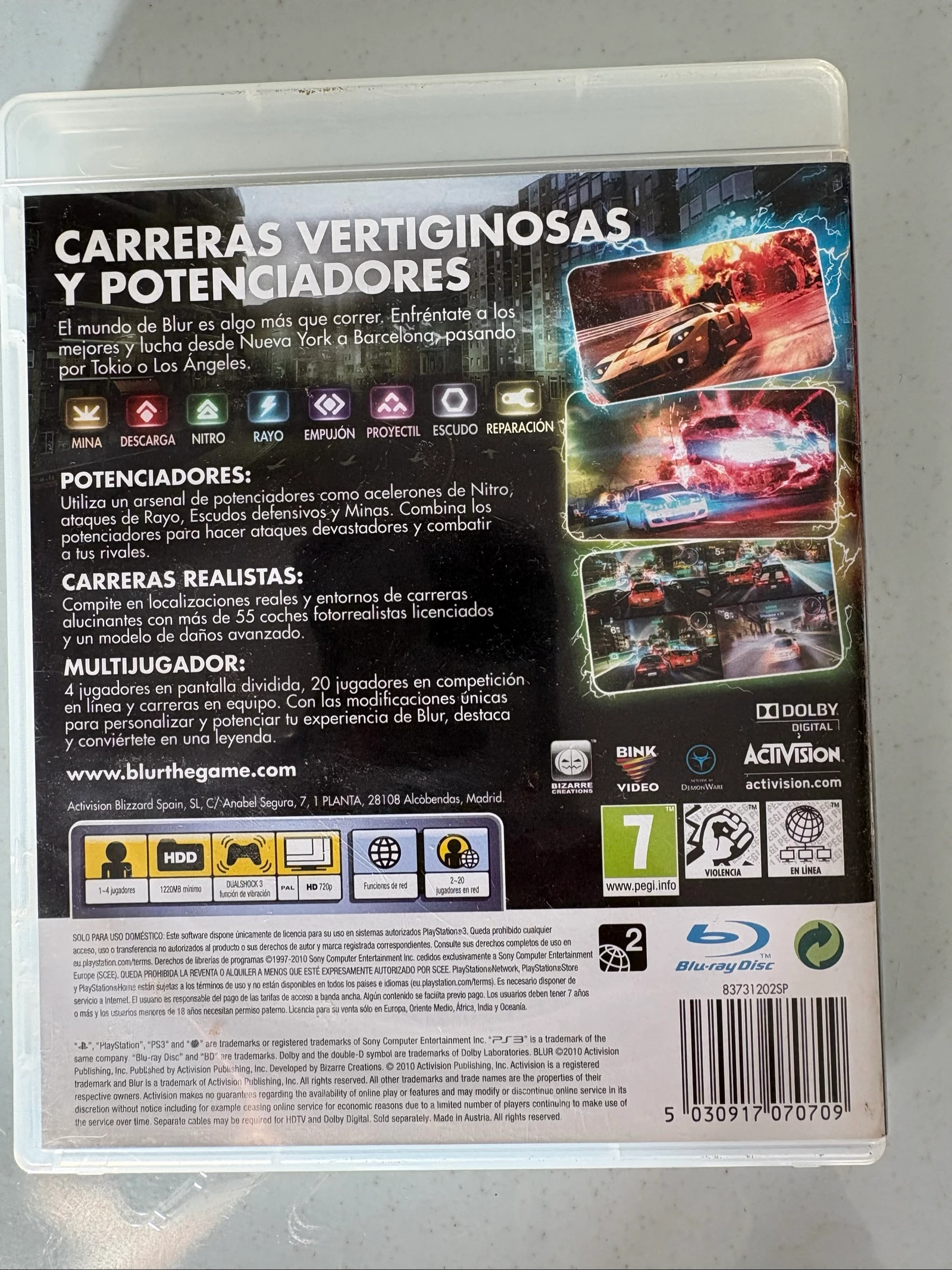blur ps3 juego playstation 3 completo activision pal es racing game car voiture race spiele – photo 2